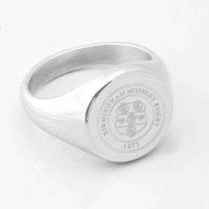 Moseley Rugby Engraved Silver Signet Ring