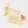 Plymouth Albion Rugby Engraved Gold Cufflinks