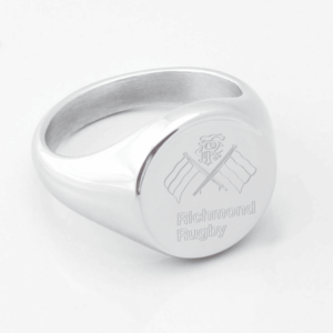 Richmond Rugby Engraved Silver Signet Ring e1669213699901