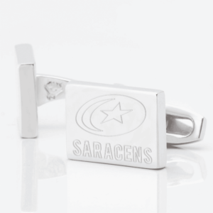 Saracens Rugby Engraved Silver Cufflinks