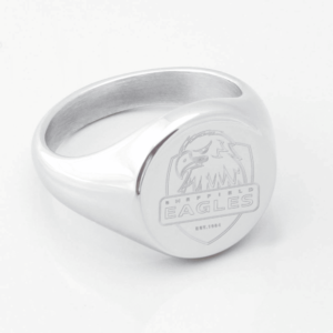 Sheffield Eagles Engraved Silver Signet Ring e1669129612375