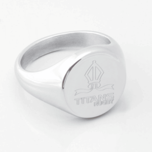 Titans Rugby Engraved Silver Signet Ring e1669214430419