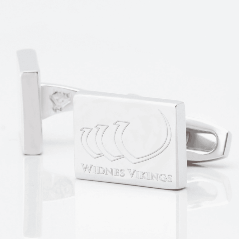 Widnes Vikings Engraved Silver Cufflinks