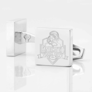 York City Knights Engraved Silver Cufflinks