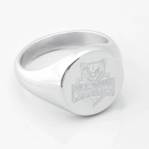 Keighley Rugby Engraved Silver Signet Ring