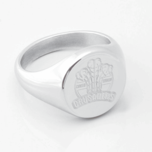 North Wales Crusaders Rugby Engraved Silver Signet Ring