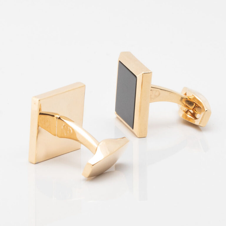Square Gold Onyx Cufflinks Gallery