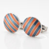 Orange and Navy Striped Enamel Cufflinks Gallery