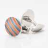 Orange and Navy Striped Enamel Cufflinks Gallery 2
