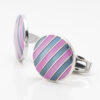 Purple and Navy Striped Enamel Cufflinks