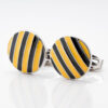 GOLD AND BLACK STRIPED ENAMEL CUFFLINKS GALLERY