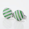 Green and Grey Striped Enamel Cufflinks Gallery