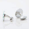 Green and Grey Striped Enamel Cufflinks Gallery 2