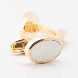 Gold Oval Mother of Pearl Cufflinks