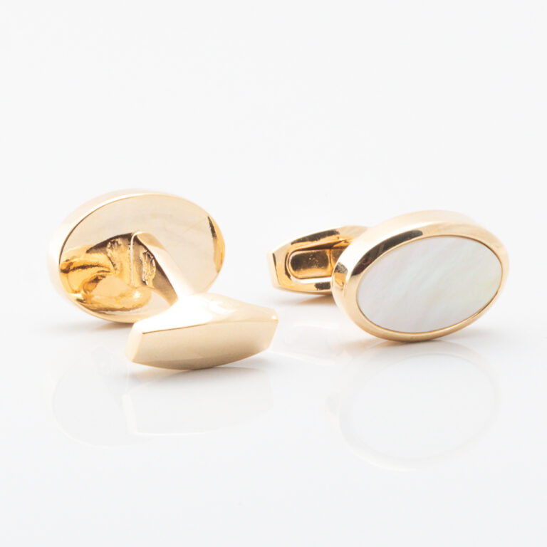 Gold Oval Mother of Pearl Cufflinks Gallery