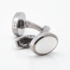 Gunmetal Oval Mother of Pearl Cufflinks