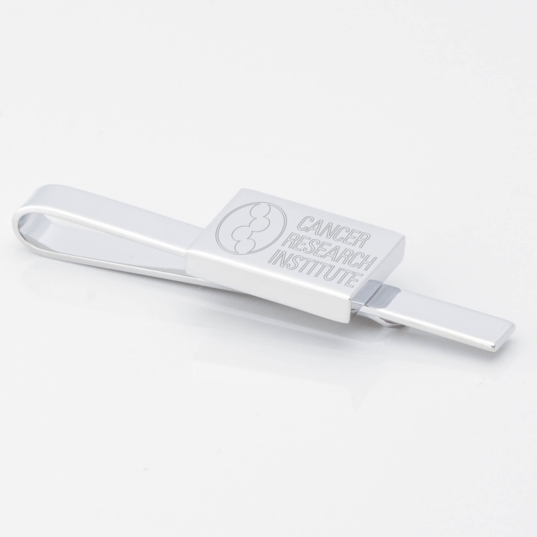 Cancer-Research-Institute-Engraved-Silver-Tie-Slide