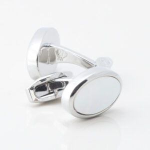 Silver Oval Mother of Pearl Cufflinks