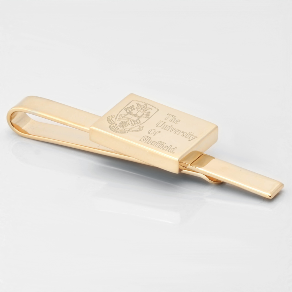 University-of-Sheffield-Engraved-Gold-Tie-Slide