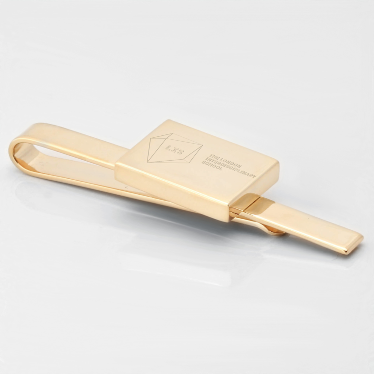 London-Interdisciplinary-School-Engraved-Gold-Tie-Slide