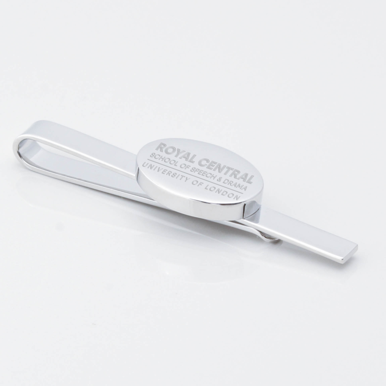 Royal-Central-School-Of-Drama-And-Speech-Engraved-Silver-Tie-Slide