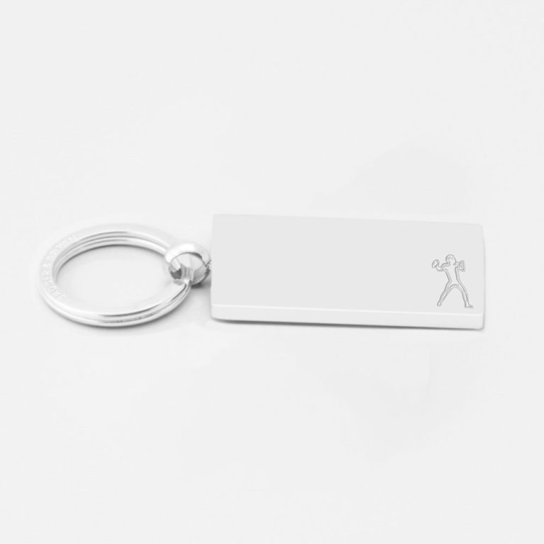 American Football-Engraved-Silver--Keyring