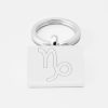 Capricorn Zodiac-Engraved-Silver--Keyring