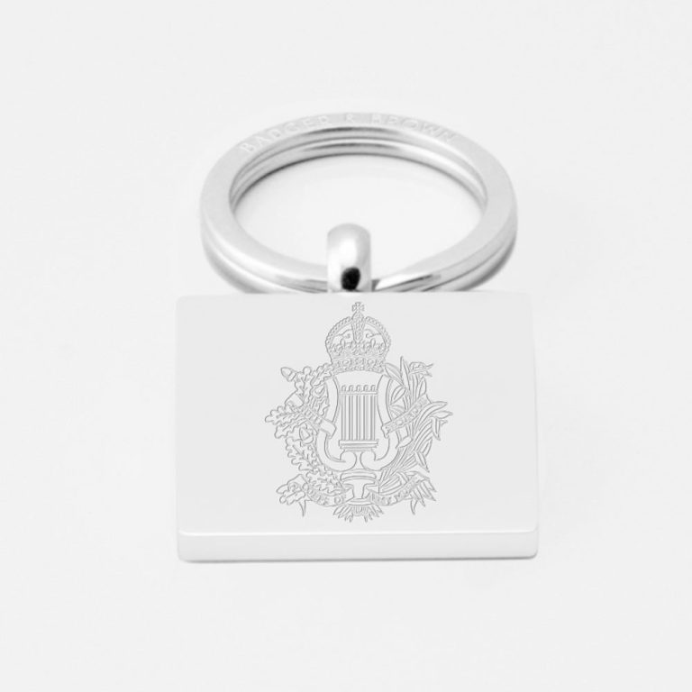 Ceremonial-British-Army-Music-Engraved-Silver-Keyring
