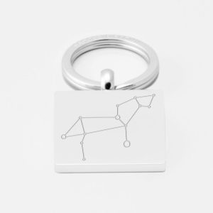 Leo-Constellation-Engraved-Silver-Keyring