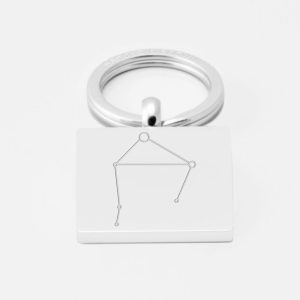 Libra-Constellation-Engraved-Silver-Keyring