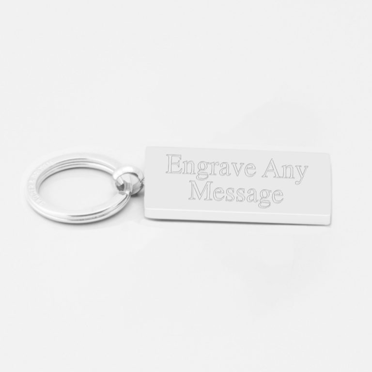 any-message-rectangle-Engraved-Silver-Keyring