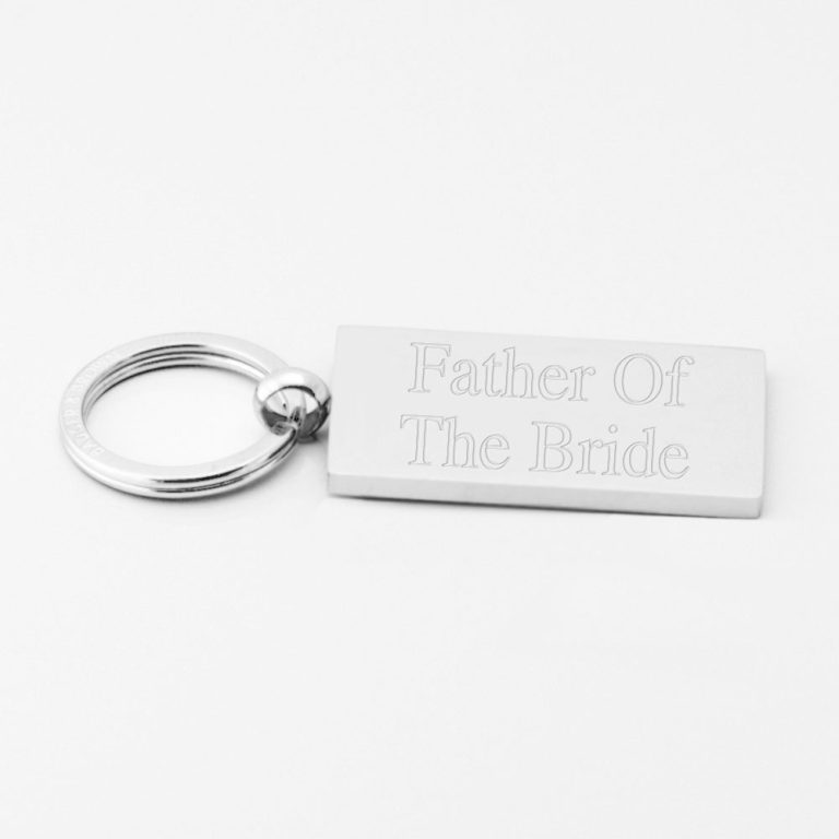 father-of-the-bride-Engraved-Silver-Rectangle-Keyring