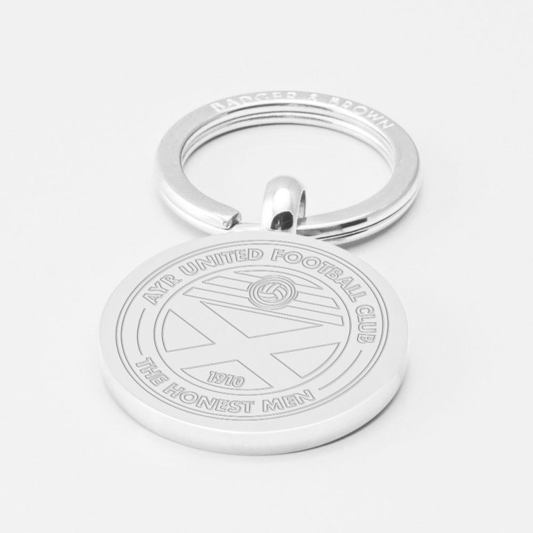 Ayr United Football-Engraved-Silver-Keyring