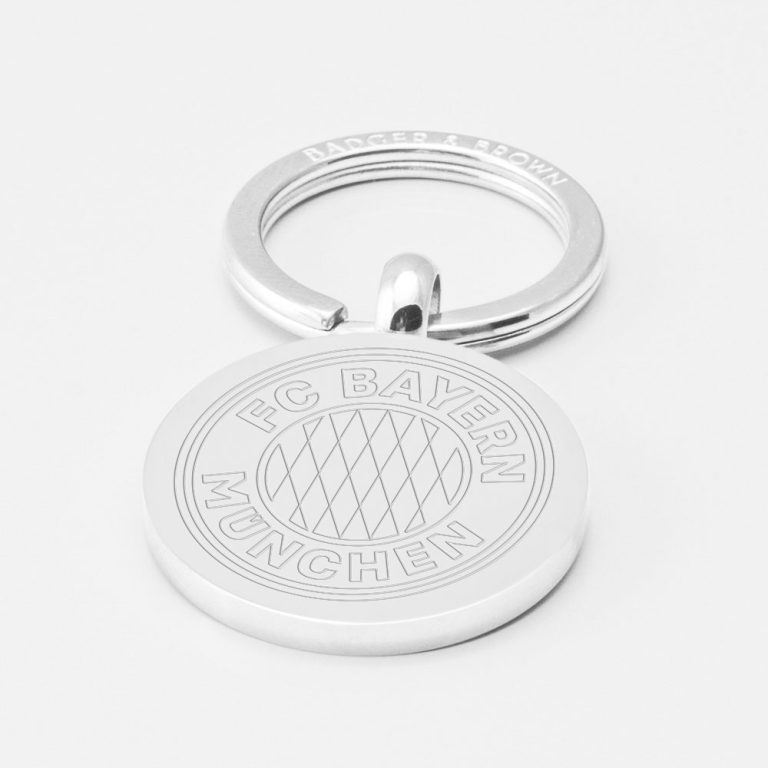 Bayern Munich Football-Engraved-Silver-Keyring