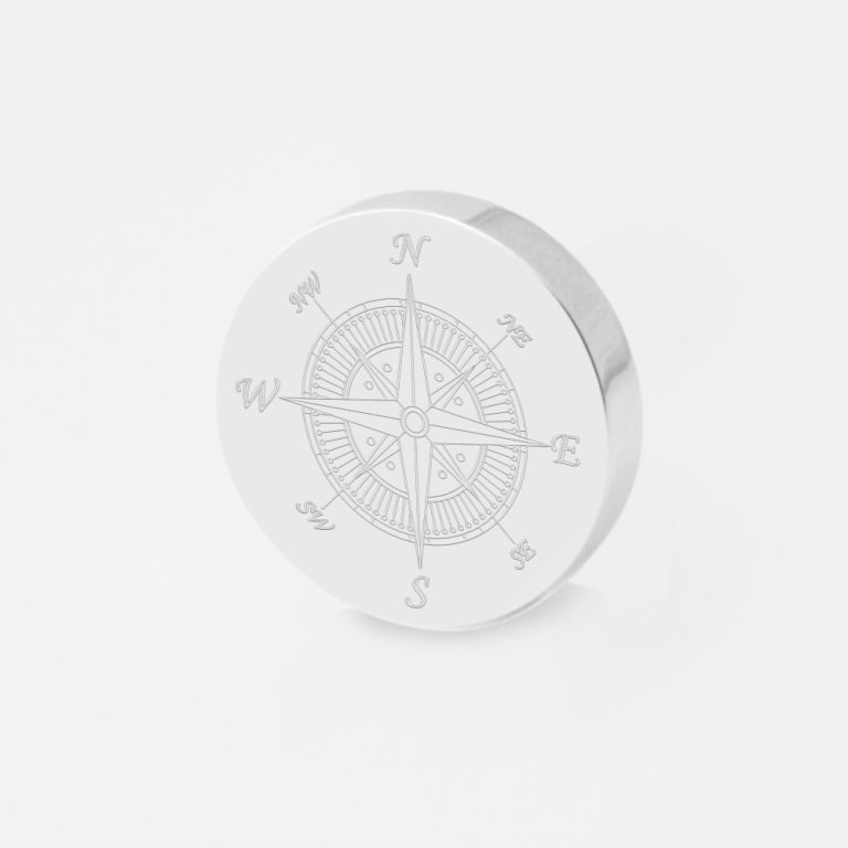 Compass-Engraved-Silver-Lapel-Pin