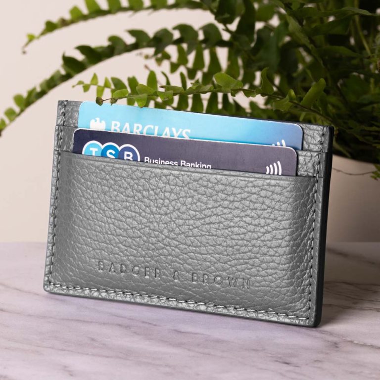 Grey-Italian-Grain-Leather-Card-Holder Grey-Italian-Grain-Leather-Card-Holder