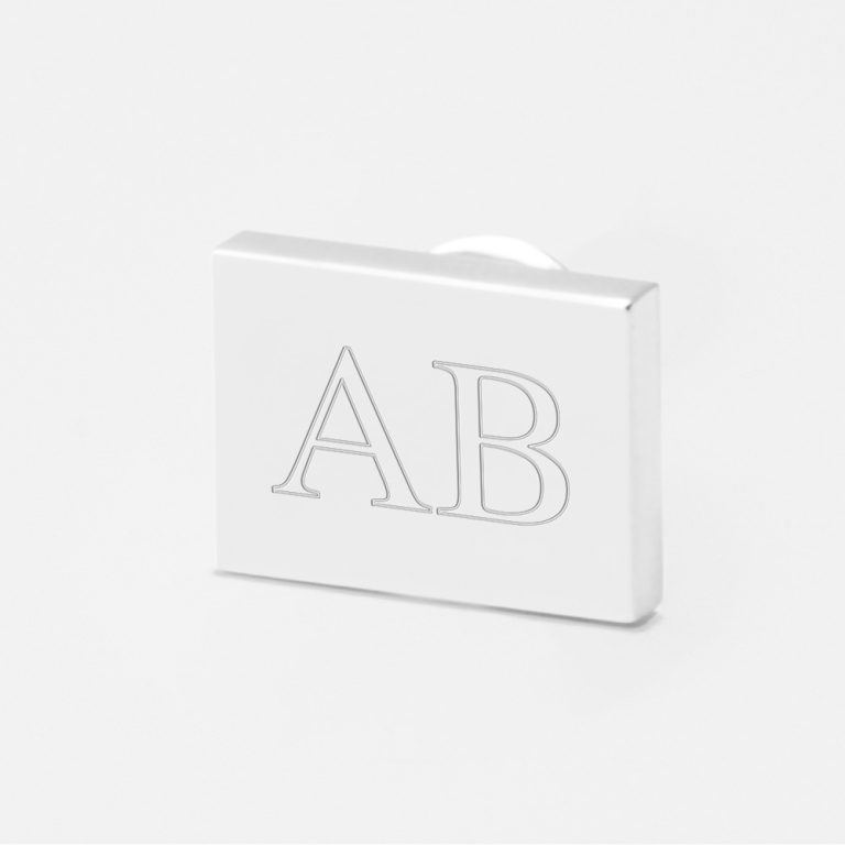 Initials-rectangle-Engraved-Lapel-Pin
