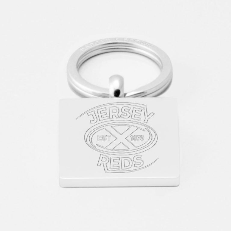 Jersey Reds Rugby-Engraved-Silver-Keyring