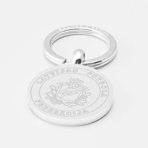 Latvia Football-Engraved-Silver--Keyring