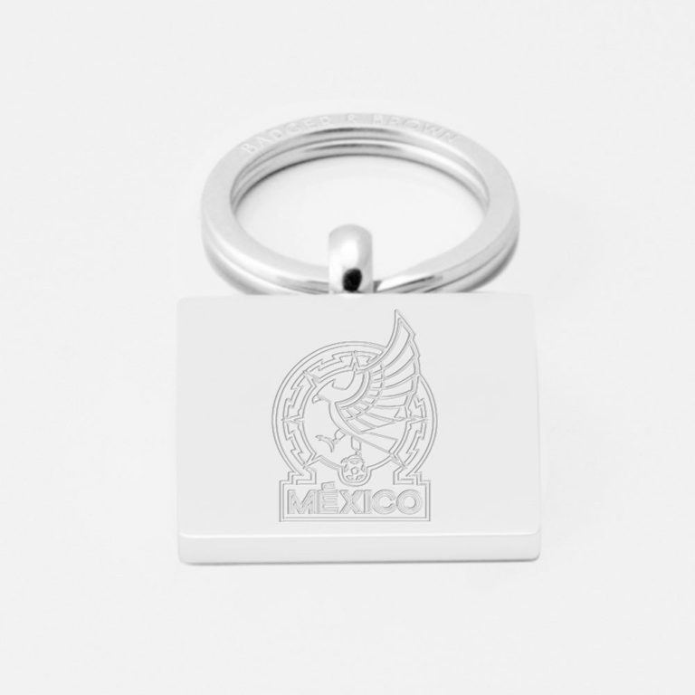 Mexico-Football-Engraved-Silver-Keyring
