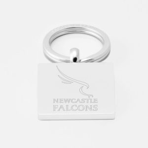 Newcastle Falcons Rugby-Engraved-Silver-Keyring