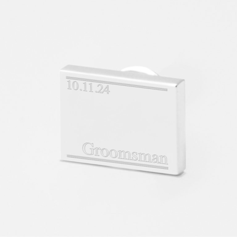 Personalised Subtle Groomsman & Date-Engraved-Lapel-Pin Personalised-Subtle-Groomsman-Date-Engraved-Lapel-Pin