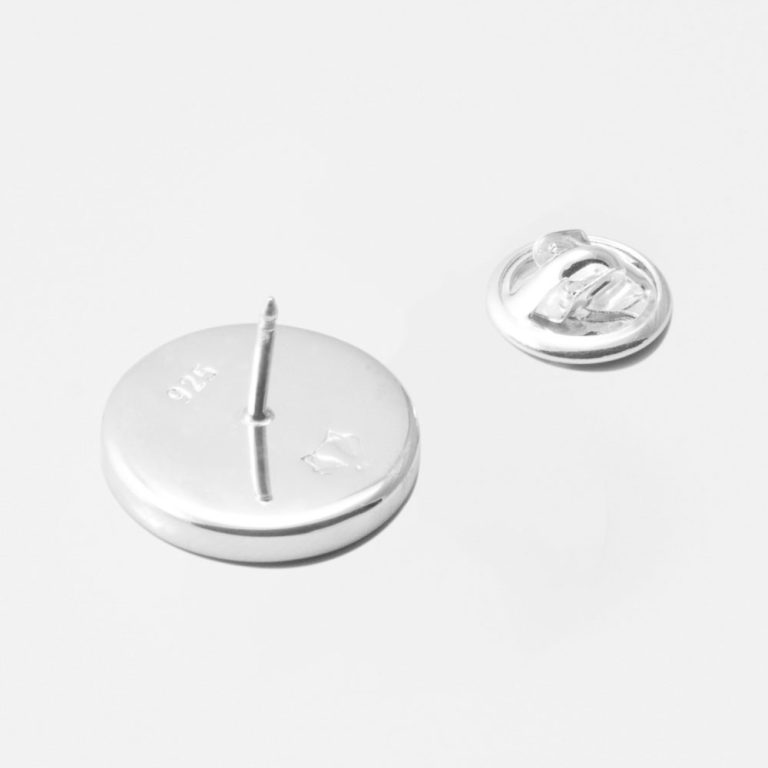 Sterling-Silver-Circle-Lapel-Pin-Butterfly-Clip