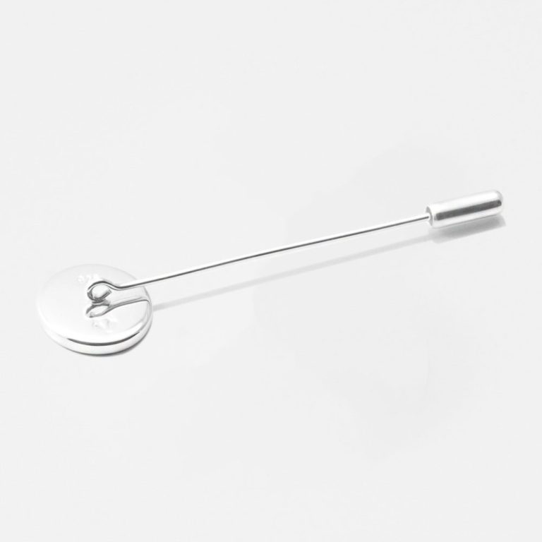 Sterling-Silver-Circle-Lapel-Pin-Long-Pin