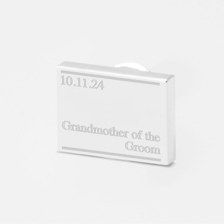 Subtle grandmother of the groom-Engraved-Lapel-Pin