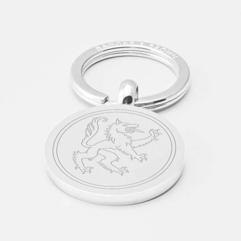 Warrington Wolves Rugby-Engraved-Silver-Keyring