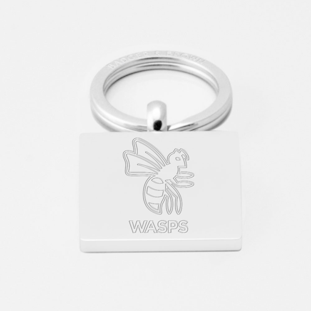Wasps-Rugby-Engraved-Silver-Keyring