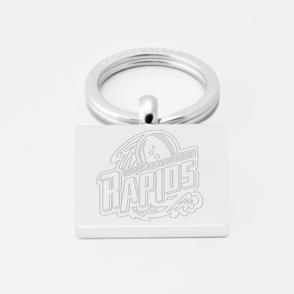 Worcestershire Rapids Cricket Club-Engraved-Silver-Keyring