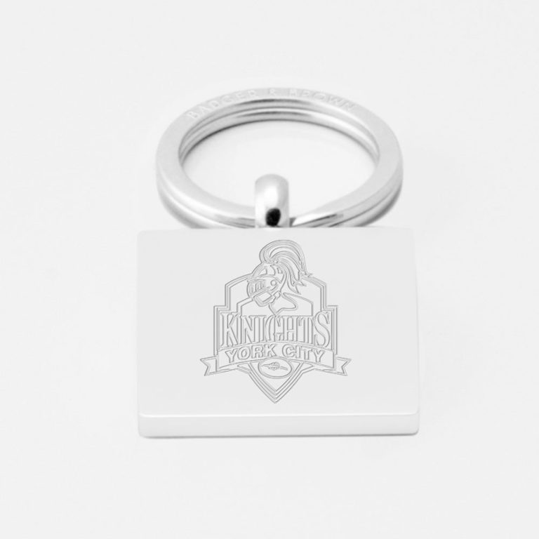 York City Knights Rugby-Engraved-Silver-Keyring