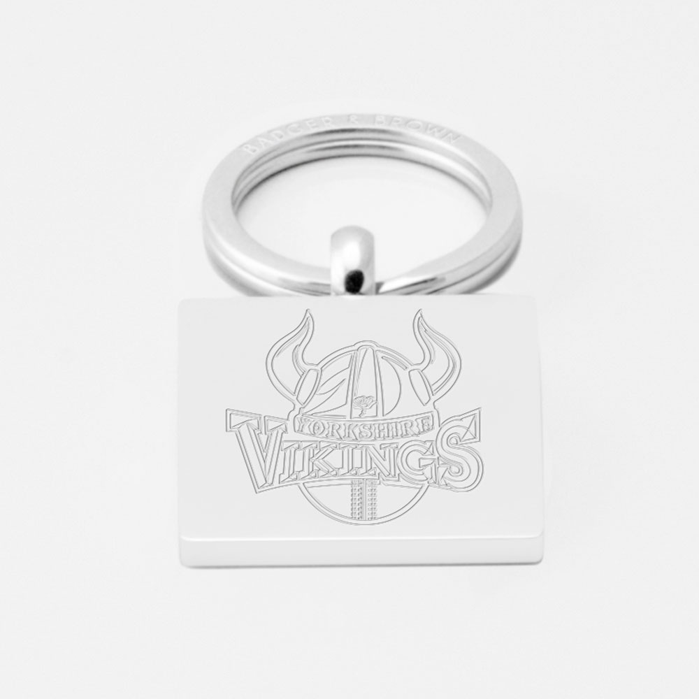 Yorkshire Vikings Cricket Club-Engraved-Silver-Keyring